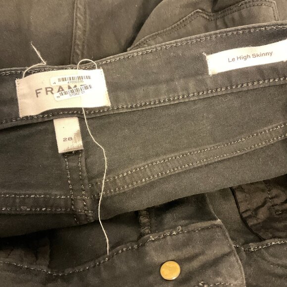 Frame Le High Skinny Jeans 28 Black Faux Leather Coated - Picture 10 of 10